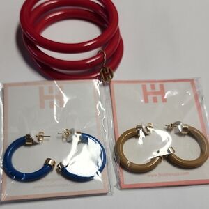 Hoo Hoops Jewelry 2 Earrings, 3 Bracelets